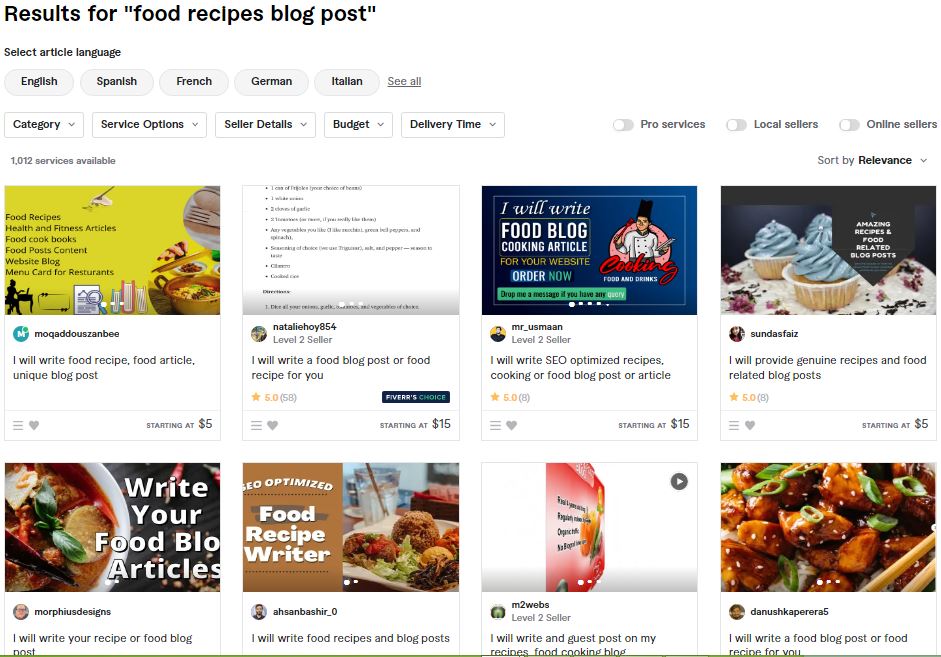 Food Recipes Blog Post