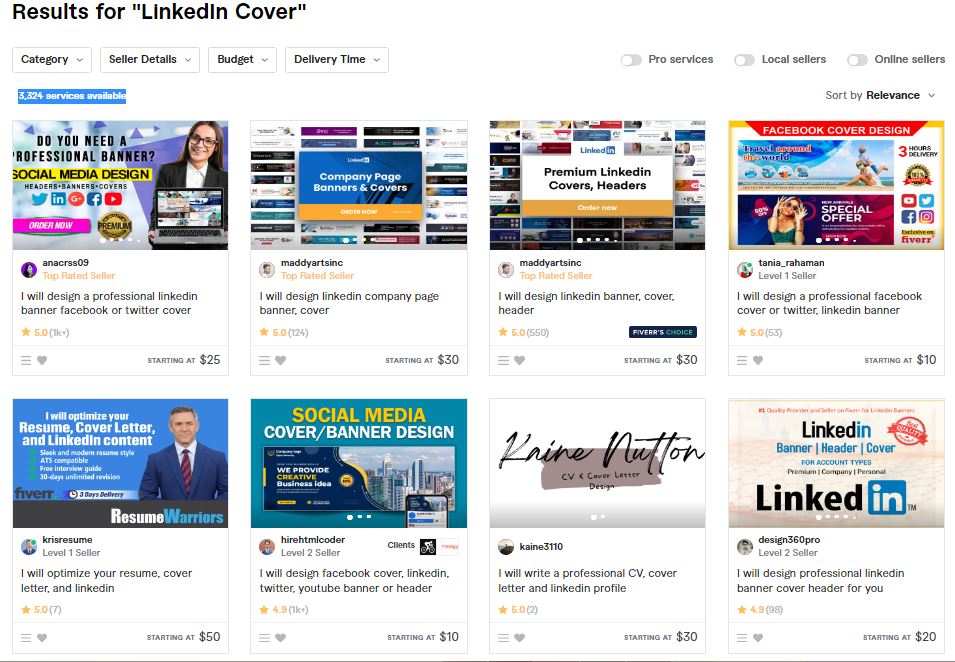 LinkedIn Cover - High Demand Low Competition Gigs On Fiverr
