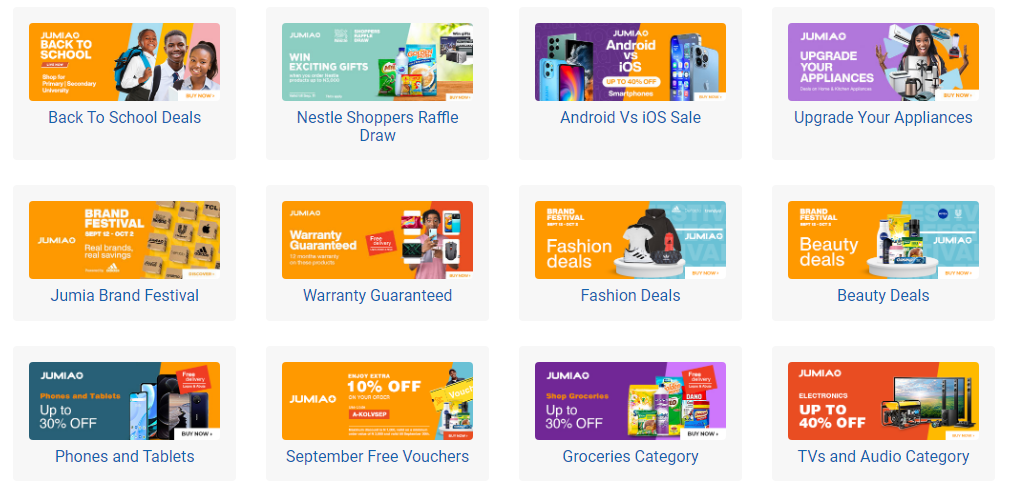 Jumia Affiliate Marketing - Offers-categories