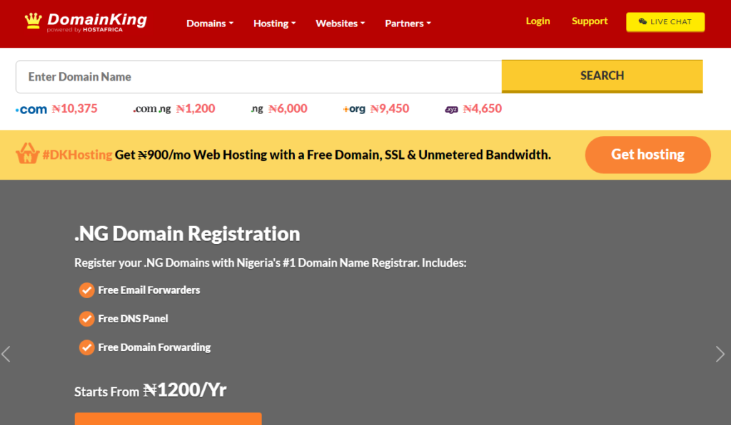 Best web hosting in Nigeria - DomainKing