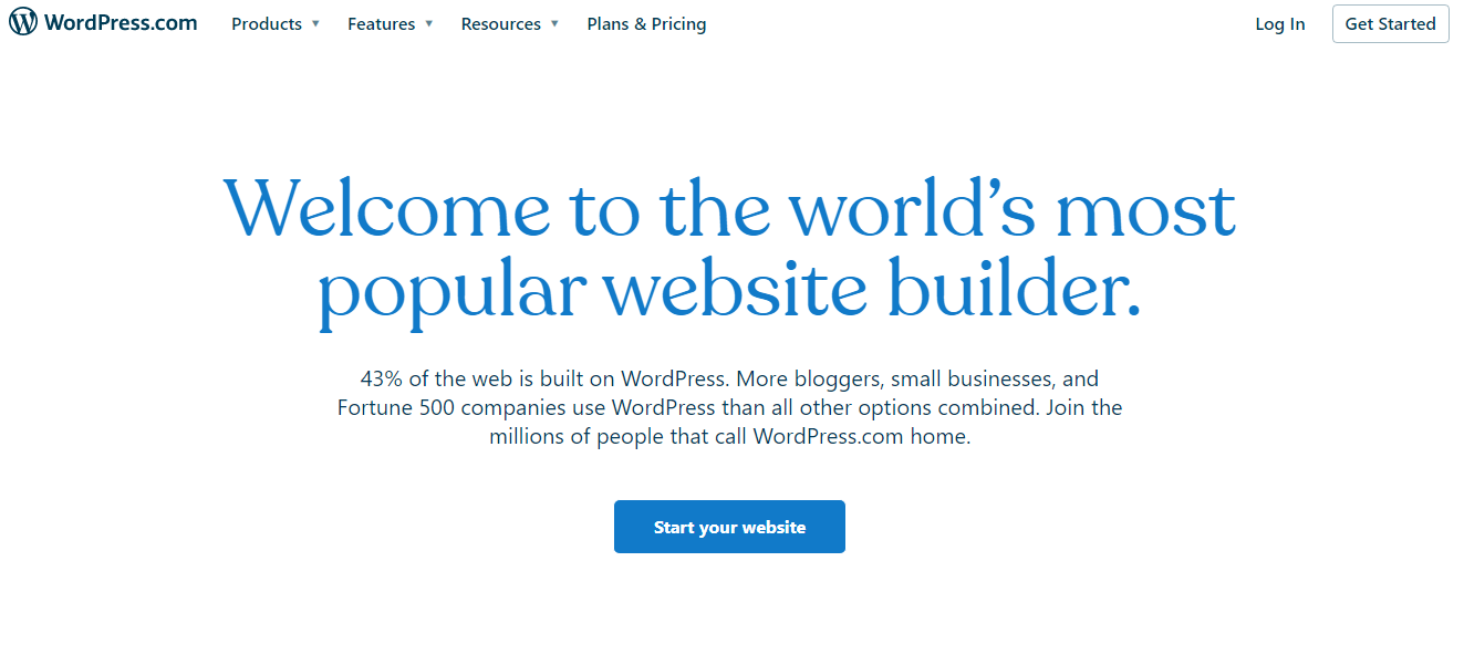 Free blogging site in 2022 - WordPress
