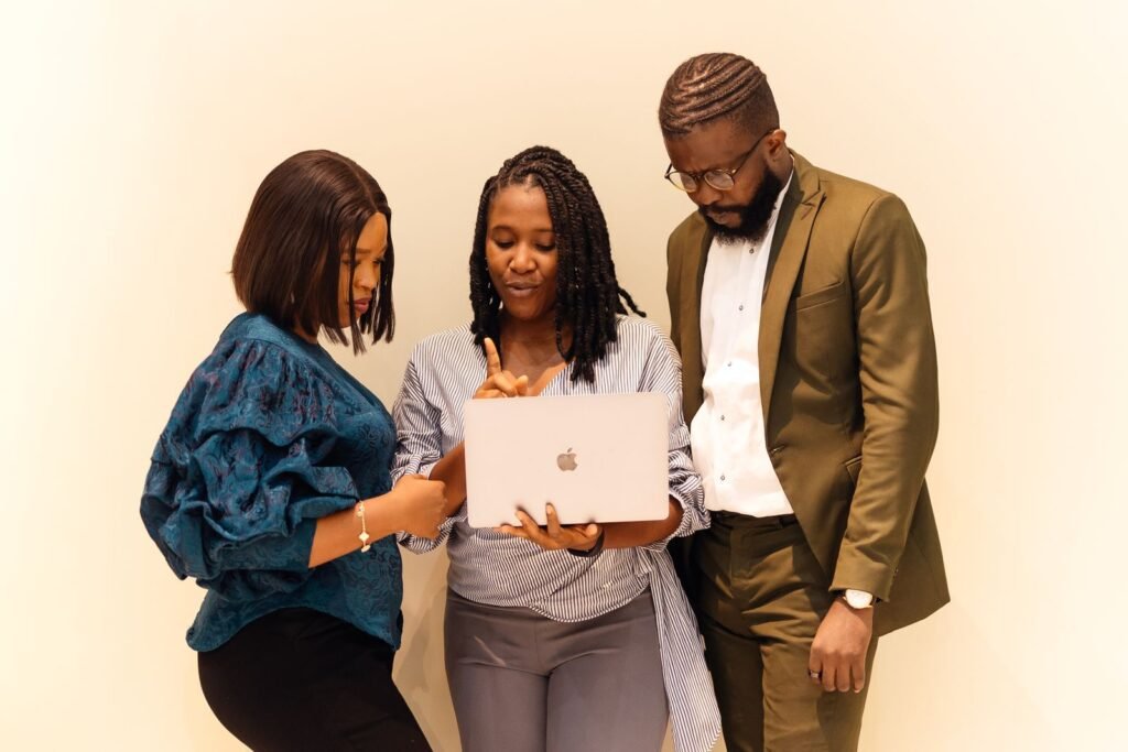 Nigerian digital marketing team collaborating in a Lagos office, representing the skills employers look for